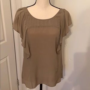 Banana Republic taupe silk blouse